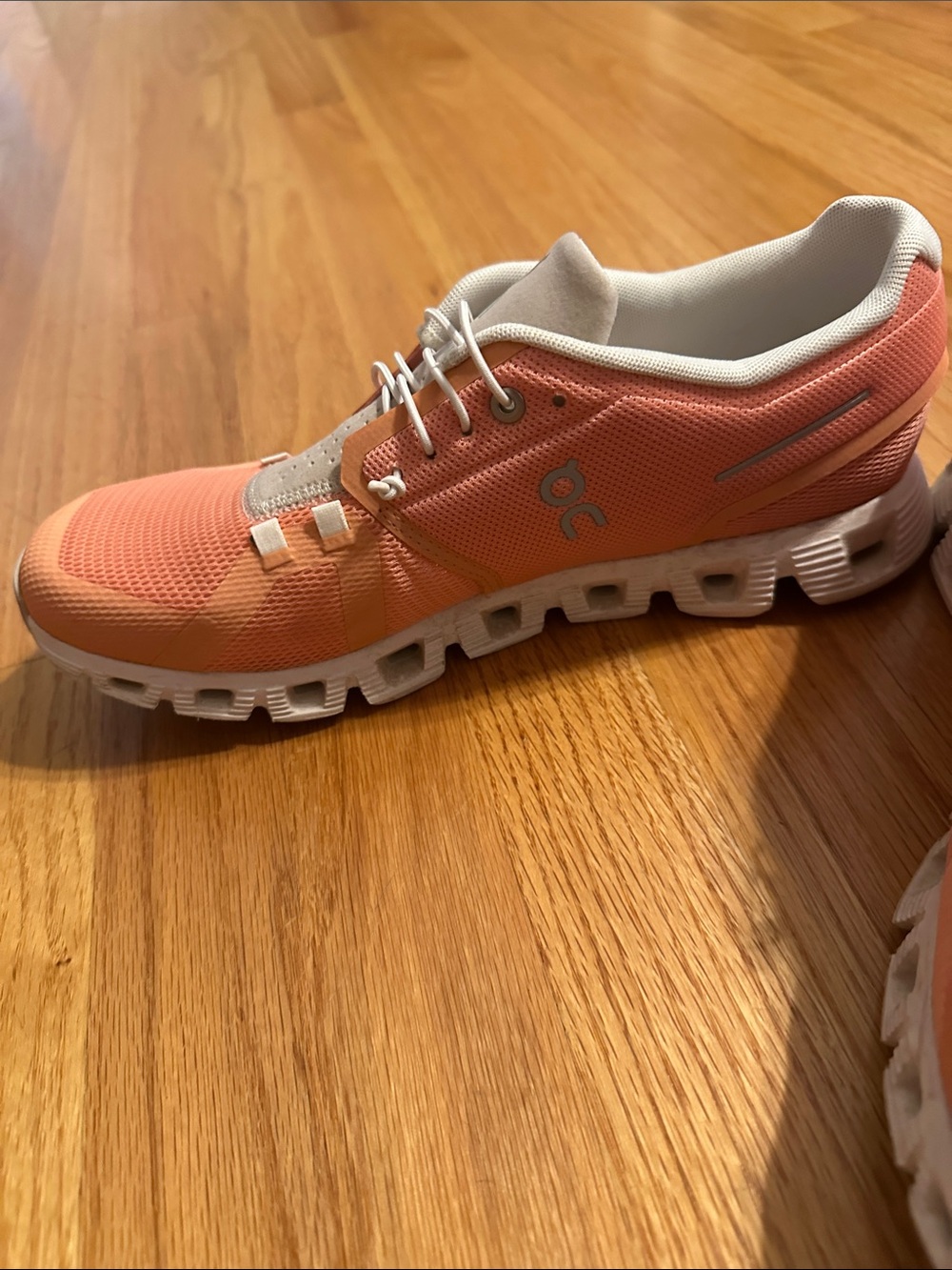 On Running Women's Coral Peach Athletic Sneakers with Beige Accents - Picture 2 of 6